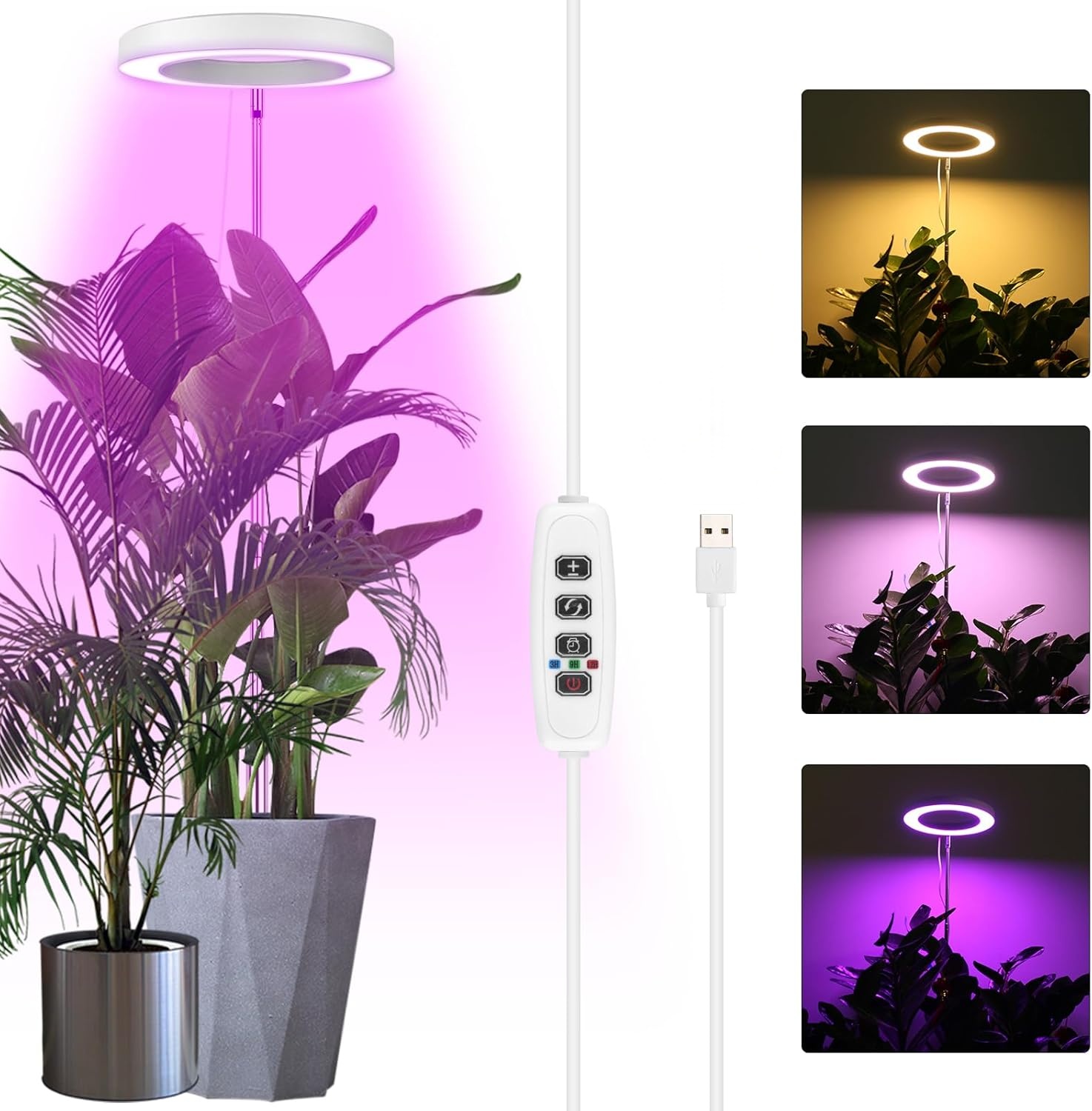 Hydroponic Nft Channel - 3Colors Angel Ring Plant Growth Lamp